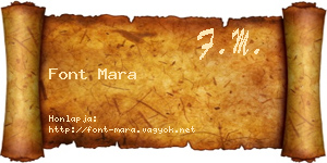 Font Mara névjegykártya